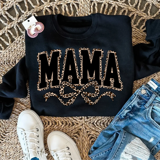 Leopard Bow Mama Crewneck