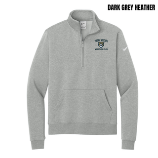 Topeka Wildcats Wrestling Club arched logo women's Fleece Half-Zip in White