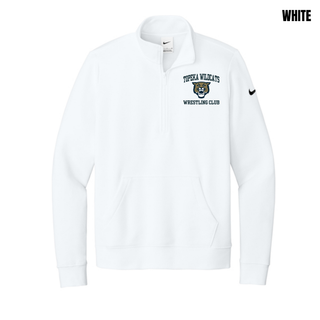 Topeka Wildcats Wrestling Club arched logo women's Fleece Half-Zip in Black