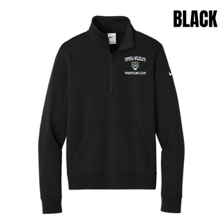 Topeka Wildcats Wrestling Club arched logo women's Fleece Half-Zip in Dark Grey Heather