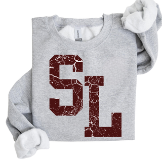 Maroon Distressed SL Top