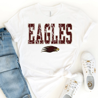 Eagles Distressed White Lace Top
