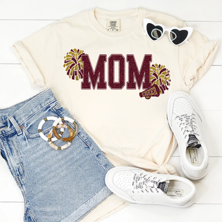 Faux Glitter Cheer Mom Top