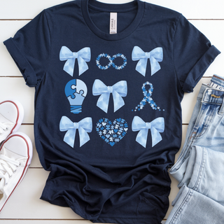 Autism Awareness Bow & Symbol Top