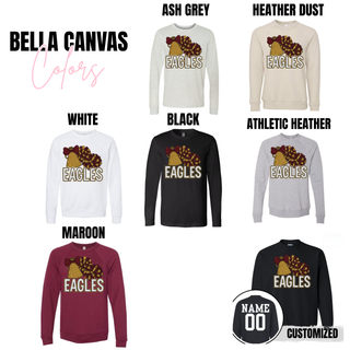 Eagles Faux Sequin Cheer Bows and Poms
