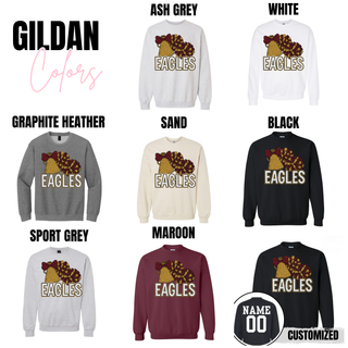 Eagles Faux Sequin Cheer Bows and Poms