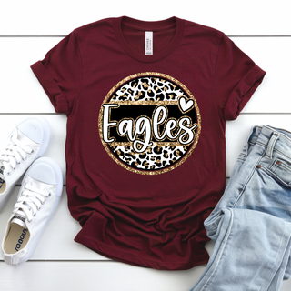 Faux Glitter Animal Print Eagles Top