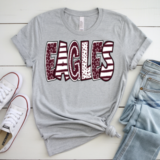 Girly Doodle Eagles Maroon Font Top