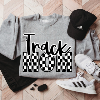 Track Mom Checkered Graphic Top