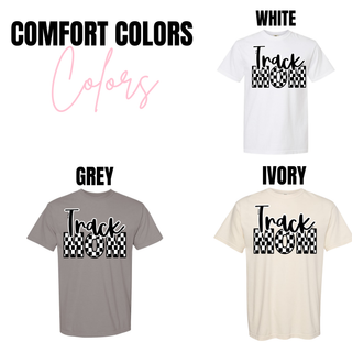 Track Mom Checkered Graphic Top