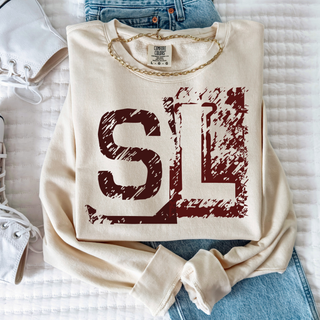 Distressed Two Tone SL Top