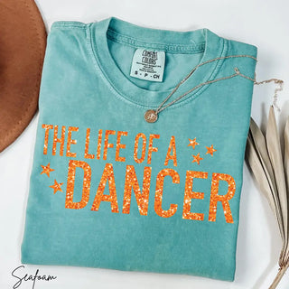 The Life of a Dancer Faux Glitter Tee