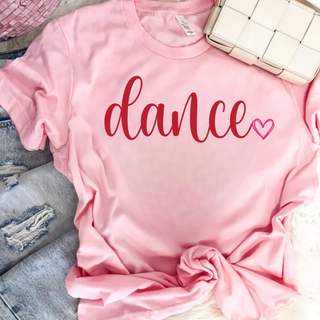 Script Dance Heart Pink Top