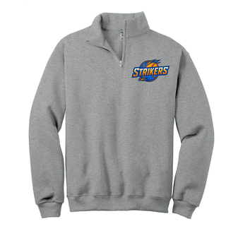 Strikers Softball Team Logo Cadet Collar Quarter-Zip Sweatshirt