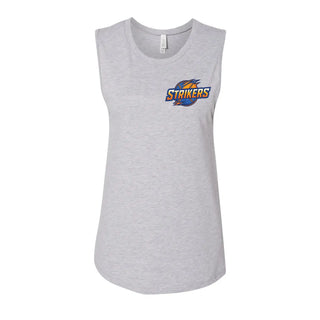 Strikers Softball Team Logo Womens Muscle Tank Athletic Grey