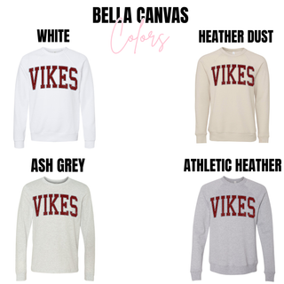 Bella Canvas color options: Distressed Seaman Vikes Top Bella Canvas long sleeve color options including White, Heather Dust, Ash Grey, and Athletic Heather