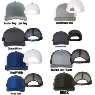 Cats Script Leather Patch Richardson 112 Trucker Hat