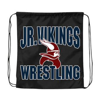 Drawstring Jr. Vikings Wrestling Club Bag (Black)