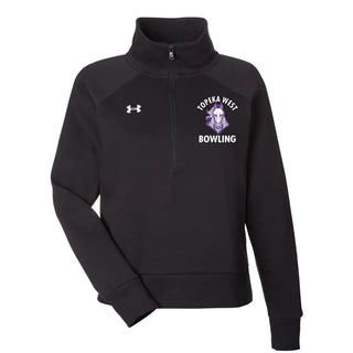 Under Armour Women's Rival Fleece Half-Zip Pullover Topeka West Bowling (Black)