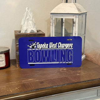 Topeka West Chargers Bowling License Plate