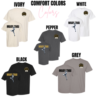 Iron Warriors Gym Muay Thai Comfort Colors tee, long sleeve, crewneck and hoodie in ivory, white, pepper, grey and black
