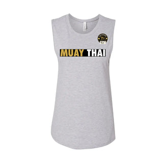 Iron Warriors Muay Thai Womens Muscle Tank Athletic Grey