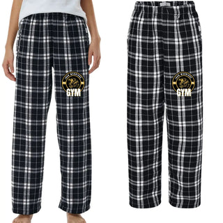Iron Warriors Gym Logo Flannel Pants Black/ White
