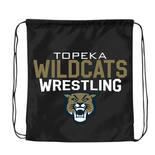 Drawstring Topeka Wildcats Wrestling Club Bag (Black)
