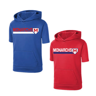 Monarchs Baseball Fleece Short Sleeve Hooded Pullover V1