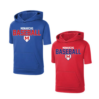 Monarchs Baseball Fleece Short Sleeve Hooded Pullover V4