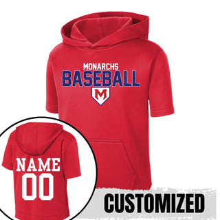Monarchs Baseball Fleece Short Sleeve Hooded Pullover V4