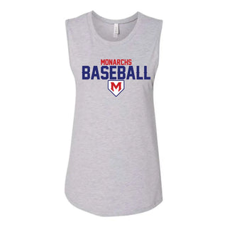 Monarchs Baseball Womens Muscle Tank Athletic Grey V4