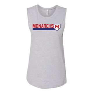 Monarchs Baseball Womens Muscle Tank Athletic Grey V1