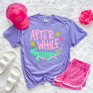 After While Crocodile Front Only Violet Tee