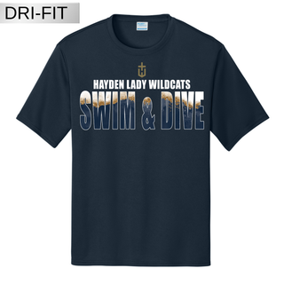 Hayden Lady Wildcats Swim and Dive Faux Glitter Dri Fit