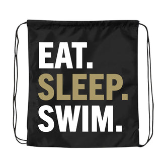 Eat Sleep Swim Everyday Drawstring Bag (Black)