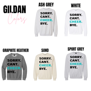 Sorry Cant Cheer Bye Teal Blue Top V2