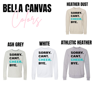Sorry Cant Cheer Bye Teal Blue Top V2