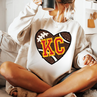 Distressed Football Heart