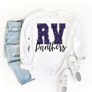 Royal Valley Faux Glitter RV Panthers Top
