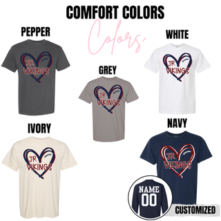 Jr. Vikings Double Heart Football Top
