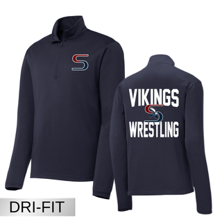 Seaman Vikings Wrestling Dri-Fit PosiCharge 1/4-Zip Pullover (Navy)