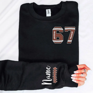 Custom Football Number Name Crewneck