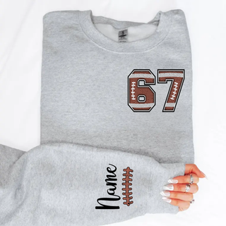 Custom Football Number Name Crewneck