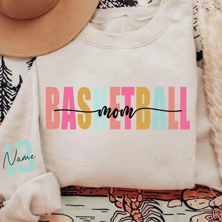 Custom Basketball Mom Color Pop Crewneck Sweatshirt V2