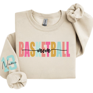 Custom Basketball Mom Color Pop Crewneck Sweatshirt V2