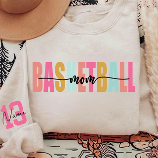 Custom Basketball Mom Color Pop Crewneck Sweatshirt V1