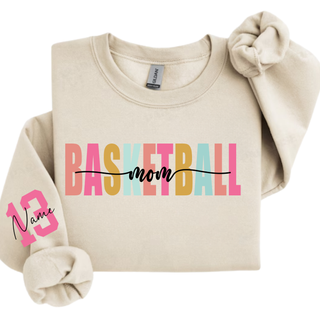 Custom Basketball Mom Color Pop Crewneck Sweatshirt V1