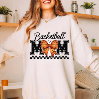 Distressed Basketball Bow Mom Top