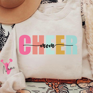 Custom Cheer Mom Color Pop Crewneck Sweatshirt